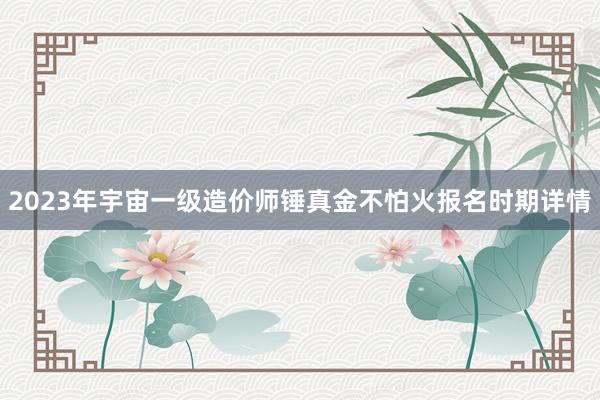2023年宇宙一级造价师锤真金不怕火报名时期详情