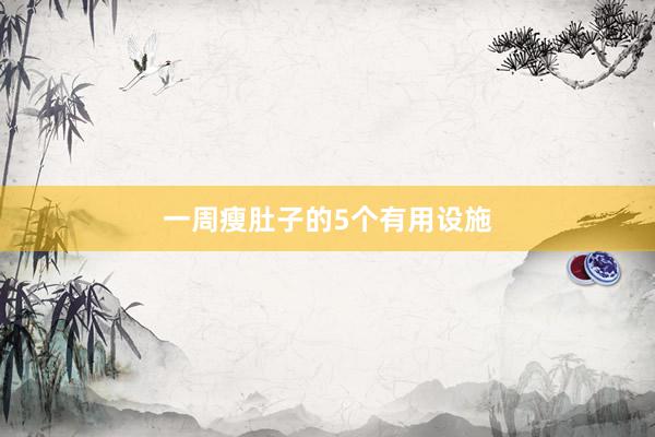 一周瘦肚子的5个有用设施